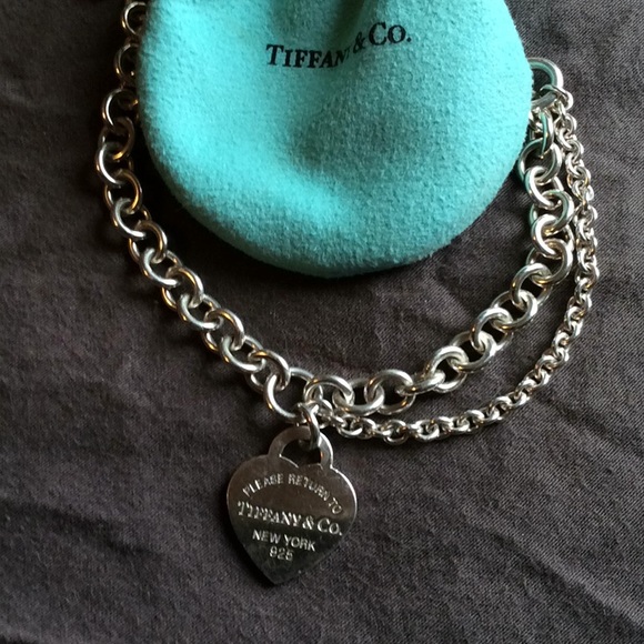 Double Chain Heart Tag Bracelet 